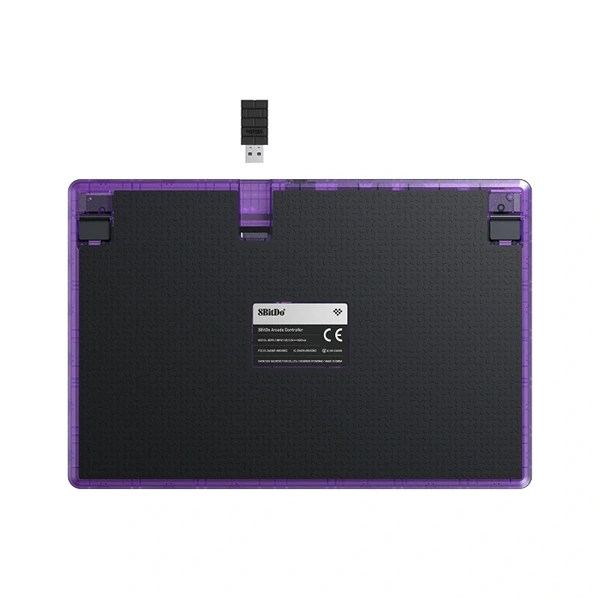 8BitDo Arcade Stick All-Button, Signature Edition, Átlátszó lila, vezeték nélküli kontroller