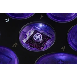 8BitDo Arcade Stick All-Button, Signature Edition, Átlátszó lila, vezeték nélküli kontroller