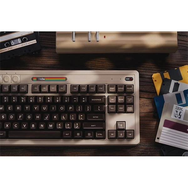 8BitDo Retro 87, Mechanikus, Kailh Box, C64 Edition, vezeték nélküli billentyűzet