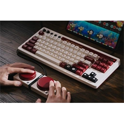 8BitDo Retro 87, Mechanikus, Kailh Box, Fami Edition, vezeték nélküli billentyűzet