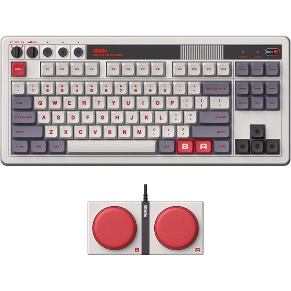 8BitDo Retro 87, Mechanikus, Kailh Box, N Edition, vezeték nélküli billentyűzet