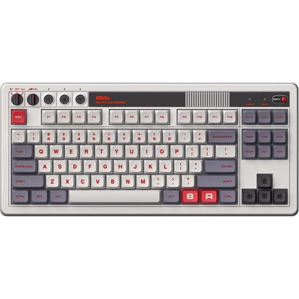 8BitDo Retro 87, Mechanikus, Kailh Box, N Edition, vezeték nélküli billentyűzet