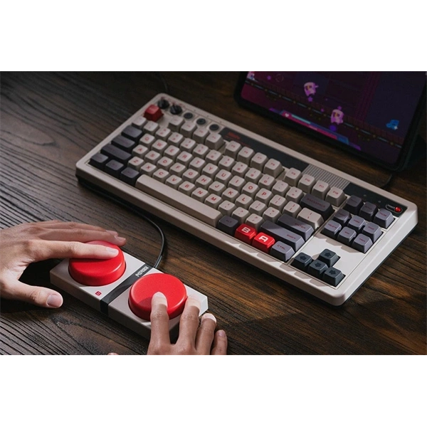 8BitDo Retro 87, Mechanikus, Kailh Box, N Edition, vezeték nélküli billentyűzet