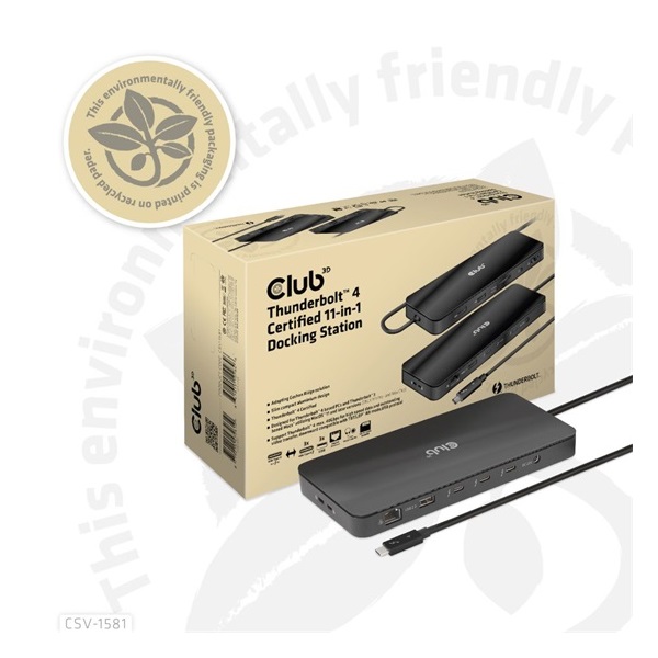 ADA Club3D Thunderbolt 4 Certified 11-in-1 Docking Station