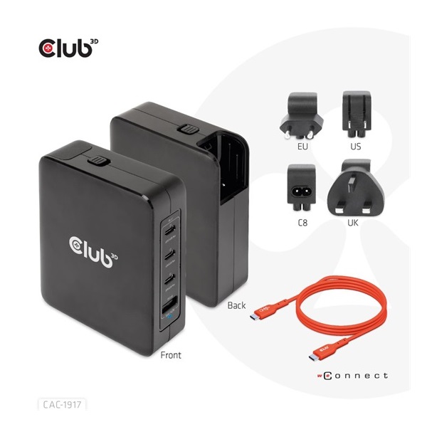 ADA Club3D USB-C Power Adapter 140W - Hálózati töltő