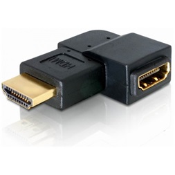 Delock 65077 HDMI apa > HDMI anya 90° balra hajlított adapter