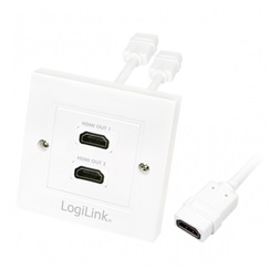 LogiLink AH0015 HDMI fali lemez 2x HDMI anya