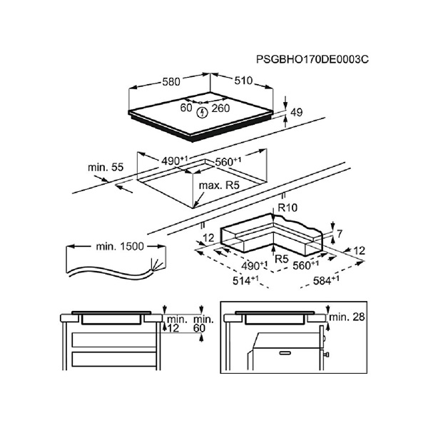 AEG IKE64441IB fekete, beépíthető, indukciós, főzőzóna: 4, beépíthető méret: 56cm, főzőlap