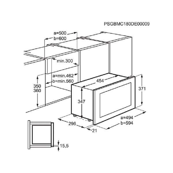 AEG MBB1756SEM 250W 17L fekete beépíthető mikrohullámú sütő