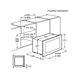 AEG MBB1756SEM 250W 17L fekete beépíthető mikrohullámú sütő