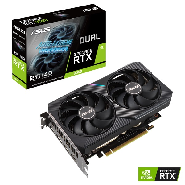 ASUS DUAL-RTX3060-12G nVidia 12GB GDDR6 192bit PCIe videokártya