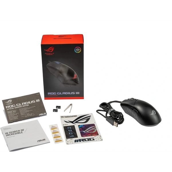 ASUS ROG Gladius III fekete gamer egér