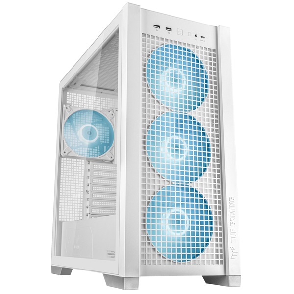 ASUS TUF GAMING GT302 TG fehér (táp nélküli) ablakos ARGB mATX ház