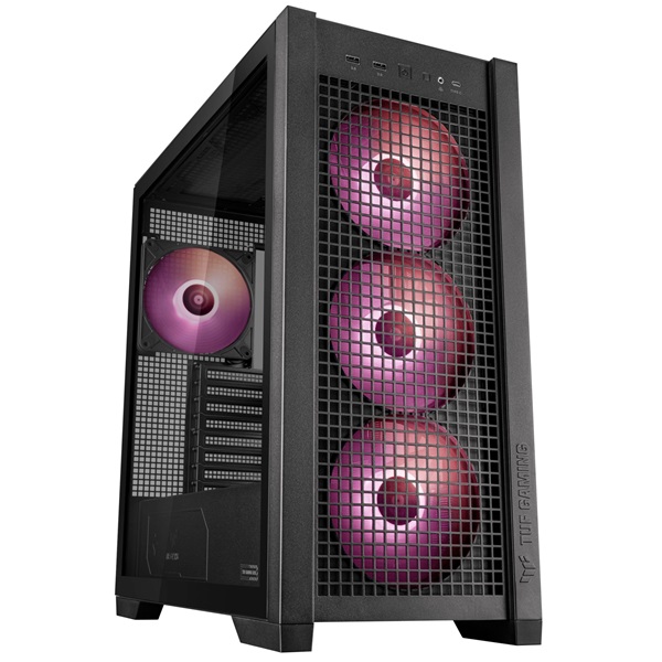 ASUS TUF GAMING GT302 TG fekete (táp nélküli) ablakos ARGB mATX ház