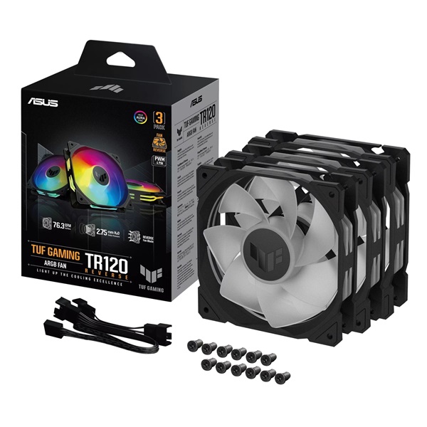 ASUS TUF GAMING TR120 FAN ARGB REVERSE fekete 3IN1 ventilátor