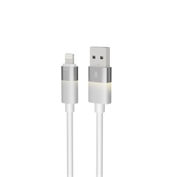AVAX CB311 GLOWY 2m USB-A - Lightning fehér töltőkábel