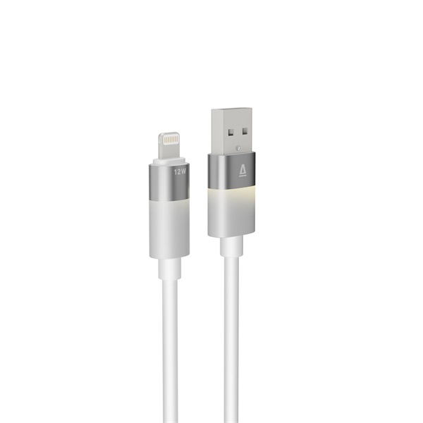 AVAX CB311 GLOWY 2m USB-A - Lightning fehér töltőkábel