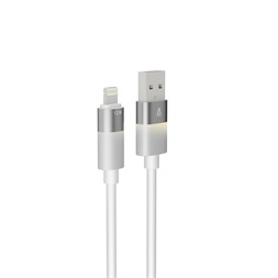 AVAX CB311 GLOWY 2m USB-A - Lightning fehér töltőkábel