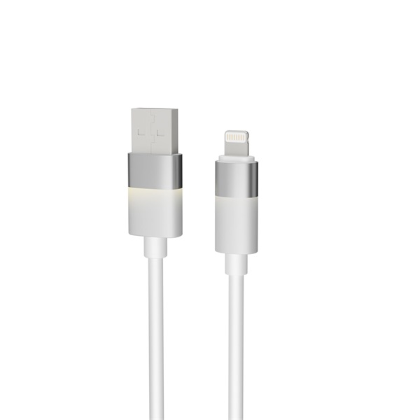 AVAX CB311 GLOWY 2m USB-A - Lightning fehér töltőkábel