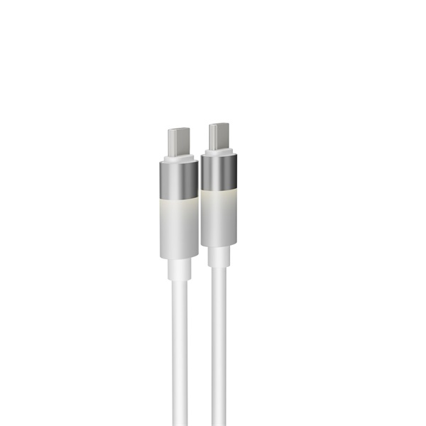 AVAX CB317 GLOWY 2m 60W USB-C fehér gyorstöltő kábel