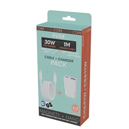 AVAX CH641W & CB611W – 30W GaN Gyorstöltő & 27W Mágneses Lightning Kábel csomag