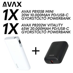 AVAX PB105B & PB202W – 20W & 65W (10.000mAh & 20.000mAh) Powerbank Duo