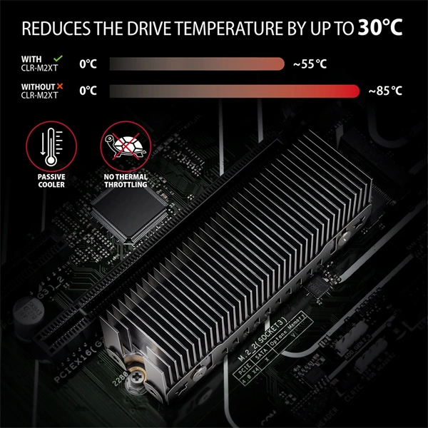 AXAGON CLR-M2XT hűtőborda M.2 SSD-hez