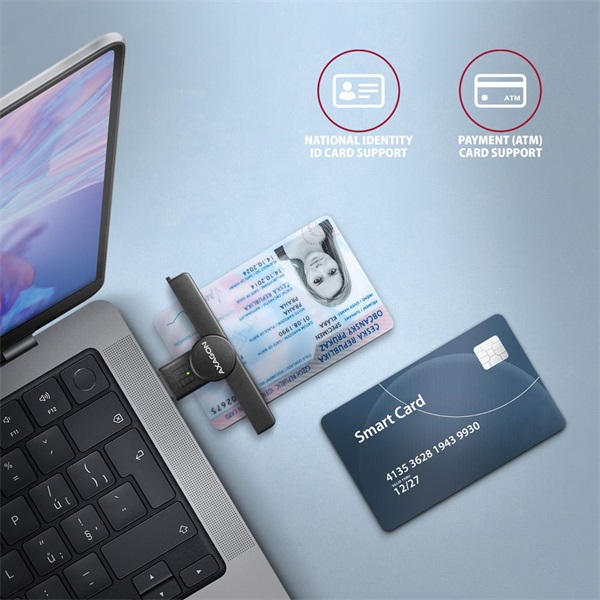 AXAGON CRE-SMPA USB Smart card PocketReader okos kártyaolvasó