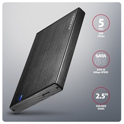 AXAGON EE25-XA6 ALINE box fekete külső alumínium 2,5" HDD/SSD ház