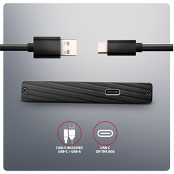 AXAGON EE25-XA6 ALINE box fekete külső alumínium 2,5" HDD/SSD ház