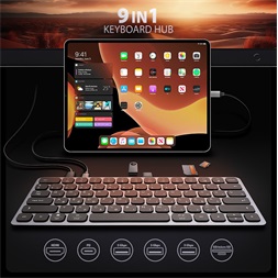 AXAGON HMC-KB-HU Magyar billentyűzet és 9 az 1-ben hub