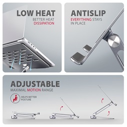 AXAGON HMC-STND ALU laptop állvány dokkoló állomással