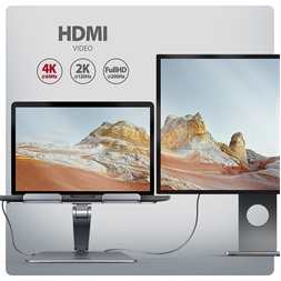 AXAGON HMC-STND ALU laptop állvány dokkoló állomással