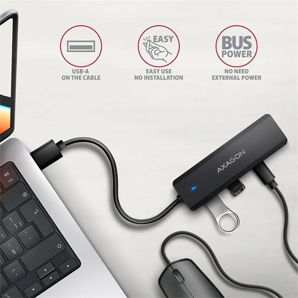 AXAGON HUE-C2A USB-A 5Gbps utazó hub