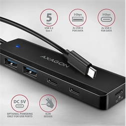 AXAGON HUE-C2C USB-C 5Gbps utazó hub