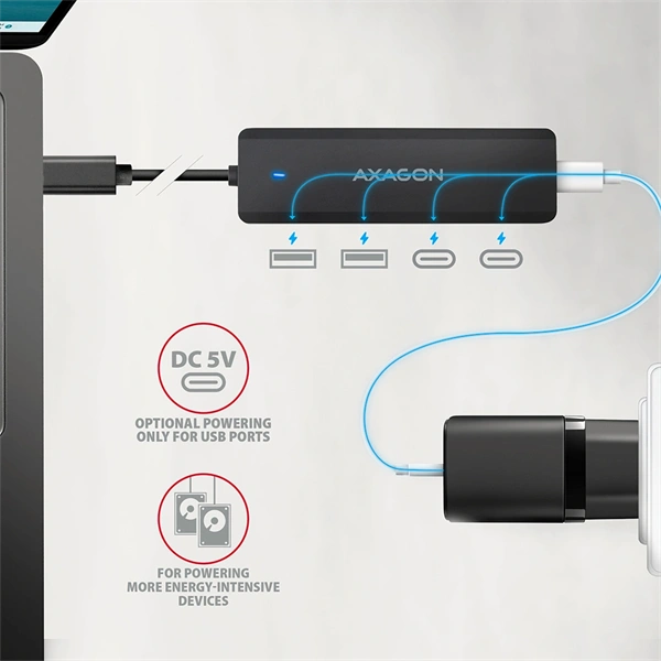 AXAGON HUE-C2C USB-C 5Gbps utazó hub