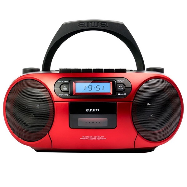 Aiwa BBTC-550RD hordozható piros rádiós CD lejátszó