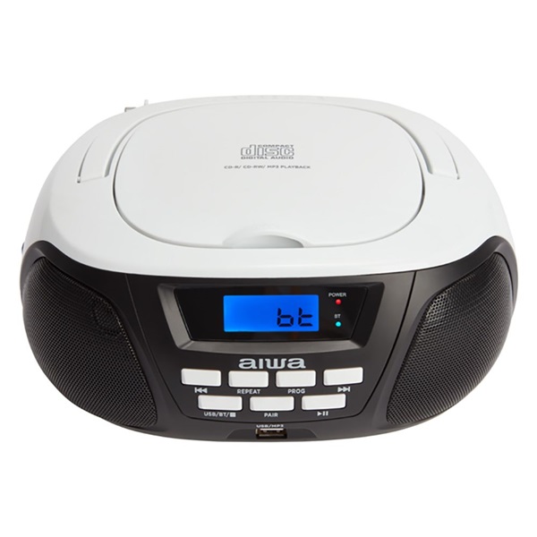 Aiwa BBTU-300BW hordozható fehér-fekete rádiós CD lejátszó