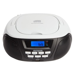 Aiwa BBTU-300BW hordozható fehér-fekete rádiós CD lejátszó