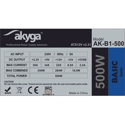 Akyga AK-B1-500 500W ATX tápegység (Újszerű)