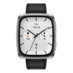 Amazfit Active 2 (Square) Black Leather Prérmium NFC fekete okosóra