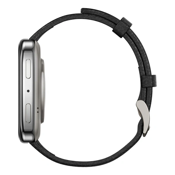 Amazfit Active 2 (Square) Black Leather Prérmium NFC fekete okosóra