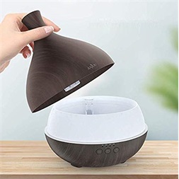 Anjou AJ-AD012 sötétbarna fa mintázatú ultrahangos illóolaj párásító LED fénnyel