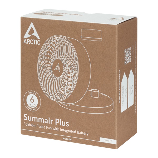 Arctic Summair Plus fehér, 159, USB-s asztali ventilátor