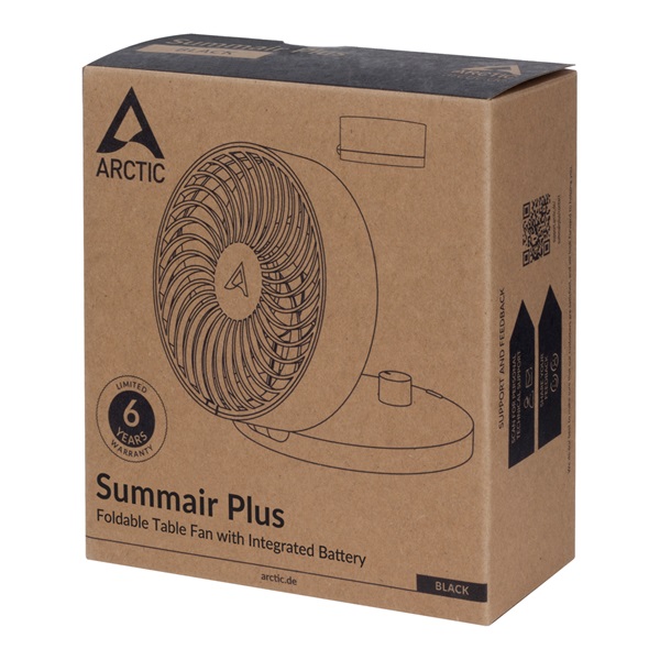 Arctic Summair Plus fekete, 15 cm, USB-s asztali ventilátor