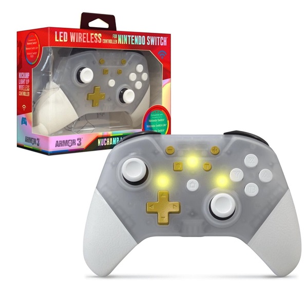 Armor3 M07467-CL NuChamp Nintendo Switch vezeték nélküli LED átlátszó kontroller