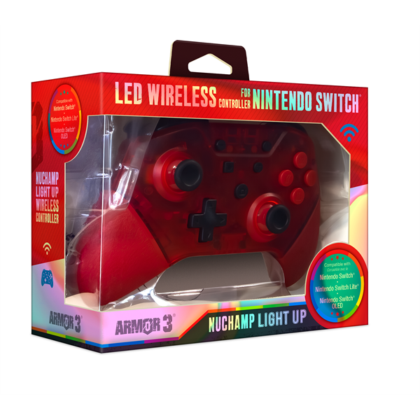 Armor3 M07467-RL NuChamp Nintendo Switch vezeték nélküli LED piros kontroller