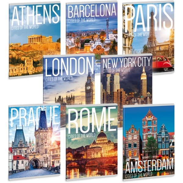 Ars Una Cities Of The World A5 extra kapcsos sima füzet