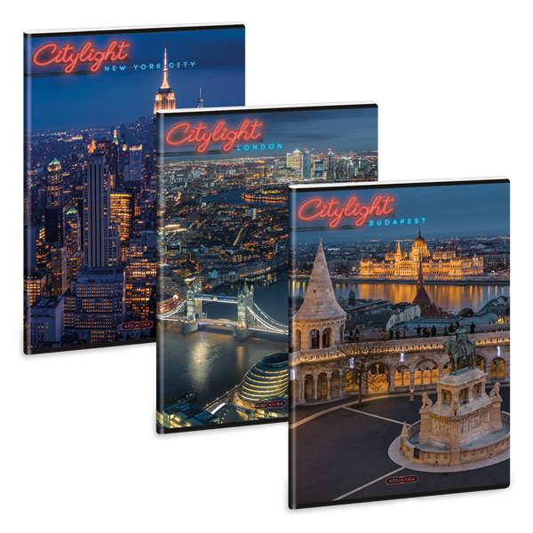 Ars Una City light 24 (5488) A4 extra kapcsos vonalas füzet