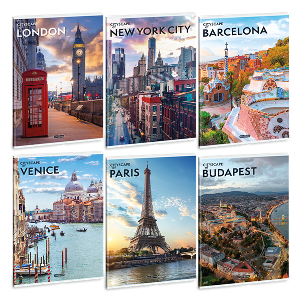 Ars Una Cityscape 25 (5482) A4 extra kapcsos sima füzet